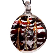 Lampwork Multicolor Round Glass Pendant for Gift - 1 Piece