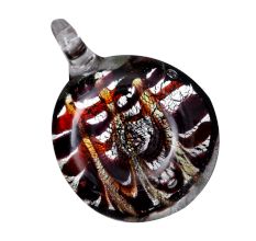 Lampwork Multicolor Round Glass Pendant for Gift - 1 Piece