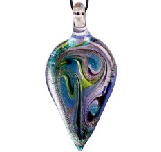 Leaf Multicolor Lampwork Glass Pendant for Jewellry Making - 1 Piece