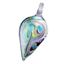 Leaf Multicolor Lampwork Glass Pendant for Jewellry Making - 1 Piece