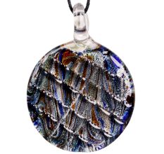 Round Multicolor Lampwork Glass Pendant for Gift - 1 Piece