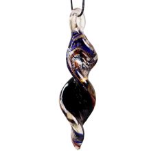 Lampwork Multicolor Twist Leaf Glass Pendant for Necklace - 1 Piece