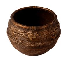 Engraved Rice Measurement or Mana Bowl in Fine Carving