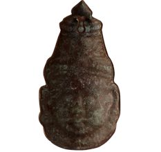 Brass Repousse Decorated Muniswaran God Shiv Murti Mask Cover