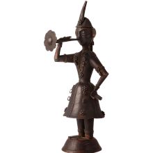 Handmade Brass Statues of a Musician Lady