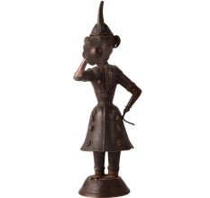 Handmade Brass Statues of a Musician Lady