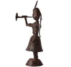 Handmade Brass Statues of a Musician Lady