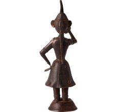 Handmade Brass Statues of a Musician Lady