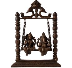 Traditional Statue of Lord Ganesha and Goddess Lakshmi on Swing
