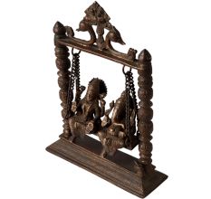 Traditional Statue of Lord Ganesha and Goddess Lakshmi on Swing