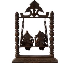 Traditional Statue of Lord Ganesha and Goddess Lakshmi on Swing