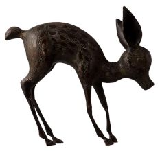 Handmade Brass Baby Deer Statue in English Art