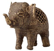 Small Brass Elephant statue in Tribal Art