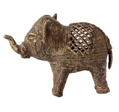 Small Brass Elephant statue in Tribal Art