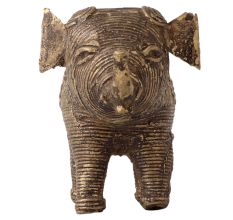 Small Brass Elephant statue in Tribal Art
