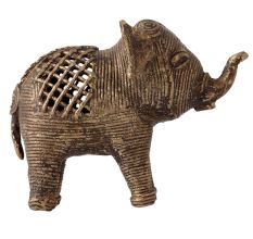 Small Brass Elephant statue in Tribal Art