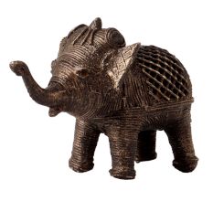 Vintage Brass Elephant Statue for Home Decor