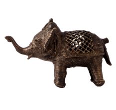 Vintage Brass Elephant Statue for Home Decor