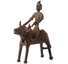 Brass Animal & Rider Statue for Home Decor
