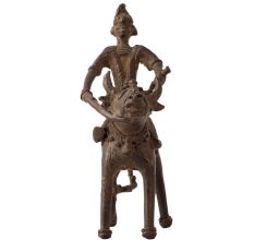 Brass Animal & Rider Statue for Home Decor