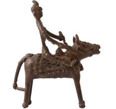 Brass Animal & Rider Statue for Home Decor