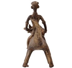 Elegant Brown Animal & Rider Statue for Decor