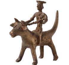 Brass Statue of Animal & Rider in Antique Finish