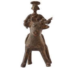 Brass Statue of Animal & Rider in Antique Finish