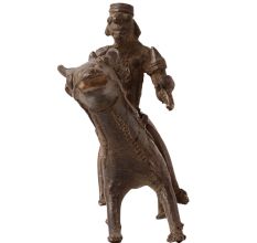 Vintage Brass Animal & Rider Statue for Decor