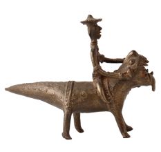 Traditional Animal & Rider Statue in Tribal Art
