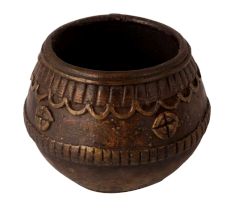 Embellished Rice Measurement Bowl Made of Antique Brass