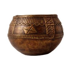 Antique Brass Rice Measurement Bowl for Decor
