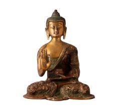 Brass Buddha Statue in Meditation Pose