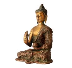 Brass Buddha Statue in Meditation Pose