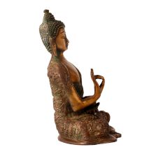 Brass Buddha Statue in Meditation Pose