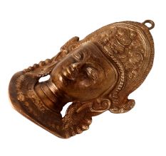 Brass Guanyin Kwanon Goddess Plate for Wall Hanging