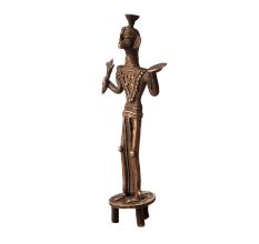 Vintage Brass Lady Statue in Tribal Art