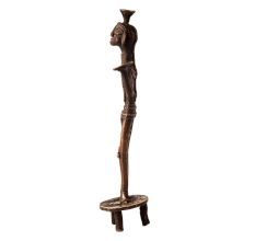 Vintage Brass Lady Statue in Tribal Art