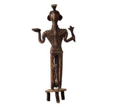 Vintage Brass Lady Statue in Tribal Art