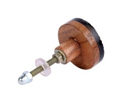 Brown and Black Wooden Round Cabinet Knobs