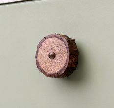 Brown Wooden Round Dresser Knobs