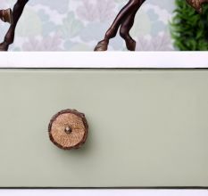 Brown Wooden Round Dresser Knobs