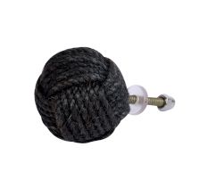 Black Jute Round Cabinet Knobs