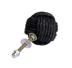 Black Jute Round Cabinet Knobs
