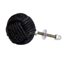 Black Jute Round Cabinet Knobs
