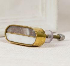 Grey and White Stone Dresser Knobs