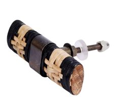 Black and Brown Rattan Wooden Drawer Knobs