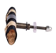 Black and Brown Rattan Wooden Drawer Knobs
