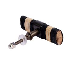 Black and Brown Rattan Wooden Drawer Knobs