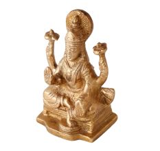 Brass Goddess Statue Of Dhanlakshmi In Blessing Pose